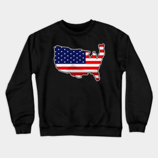 USA Map United States Flag Love Patriotism America Crewneck Sweatshirt